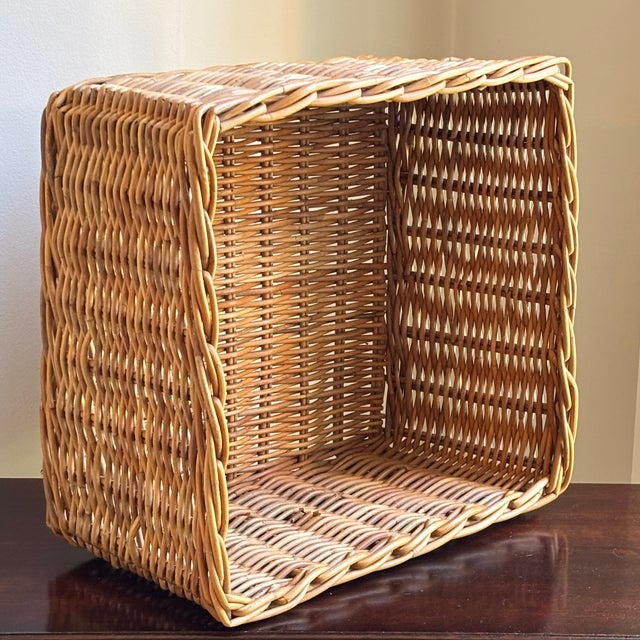 Tan Vintage French Country-Style Storage Basket For Sale - Image 8 of 13