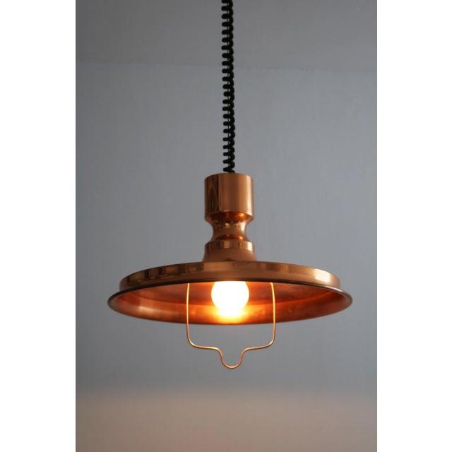 Large Danish Copper Ship Lamp Pendant Light by Vitrika, 1960s For Sale - Image 4 of 9