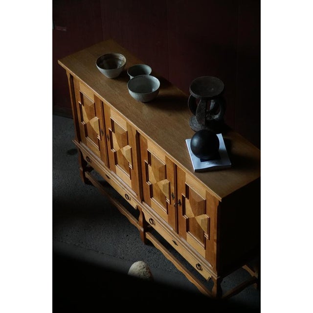 Vintage Danish Oak Sideboard by Henning Kjærnulf, 1950s For Sale - Image 10 of 18