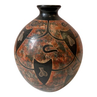 Vintage Mid-Century Nicaraguan Studio Pottery Vase by Aleyda Cano For Sale