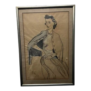 Eric (Carl Erickson) Original Charcoal Fashion Illustration