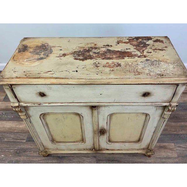 Cream 19th Century Swedish Gustavian Painted Pine Side Cabinet, Circa 1850 For Sale - Image 8 of 15
