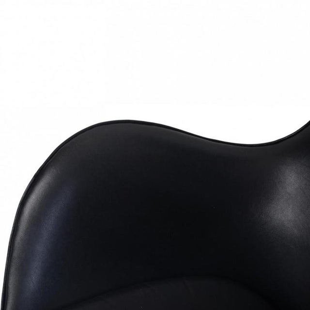 Vintage Egg Chair in Black Leather by Arne Jacobsen, 1963 For Sale - Image 4 of 18