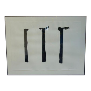 1980s Three Brothers an Original Acrylic Painting on Paper by Susan Cohen