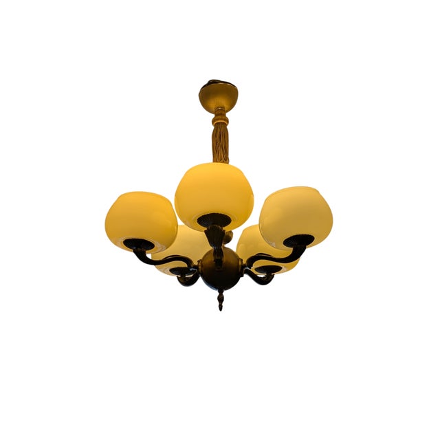 1940s Five Arm Chandelier by Paaavo Tynell for Oy Taito Ab, 1930s For Sale - Image 5 of 18