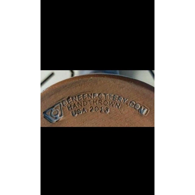 American Deneen Pottery Richmond House Bed & Breakfast New Holland, Pennsylvania 10 Oz Mug - Stamped 2013 Hand Thrown Glazed Stoneware Purple Signed Coffee Cup For Sale - Image 3 of 5