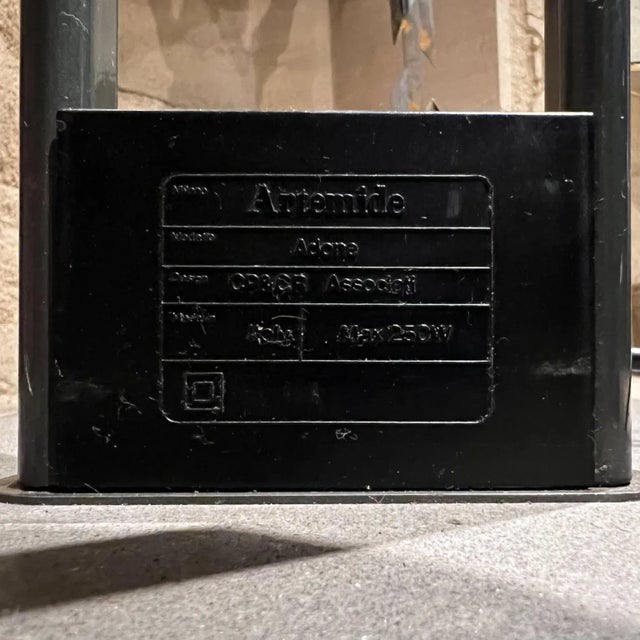 1980s Artemide Adone Vintage Metal Adjustable Floor Lamp Stone Base Italy For Sale - Image 11 of 12