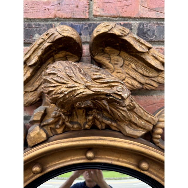 Wood English Federal Eagle Convex Mirror For Sale - Image 7 of 11
