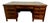 Late 20th Century Large Burl Walnut Double Pedestal Executive Desk With Glass Top | Brass Hardware | Traditional For Sale