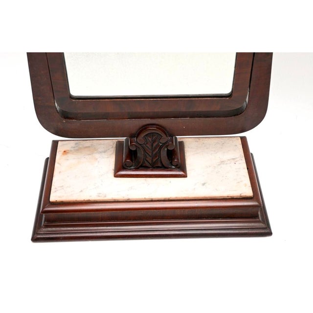 Glass Antique Victorian Marble Table Top Vanity Mirror, 1840 For Sale - Image 7 of 9
