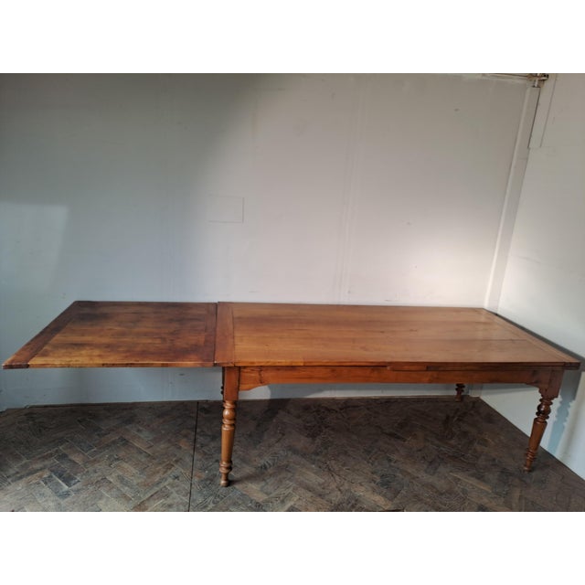 Antique French Farmhouse Table in Cherrywood, 1860 For Sale - Image 4 of 9