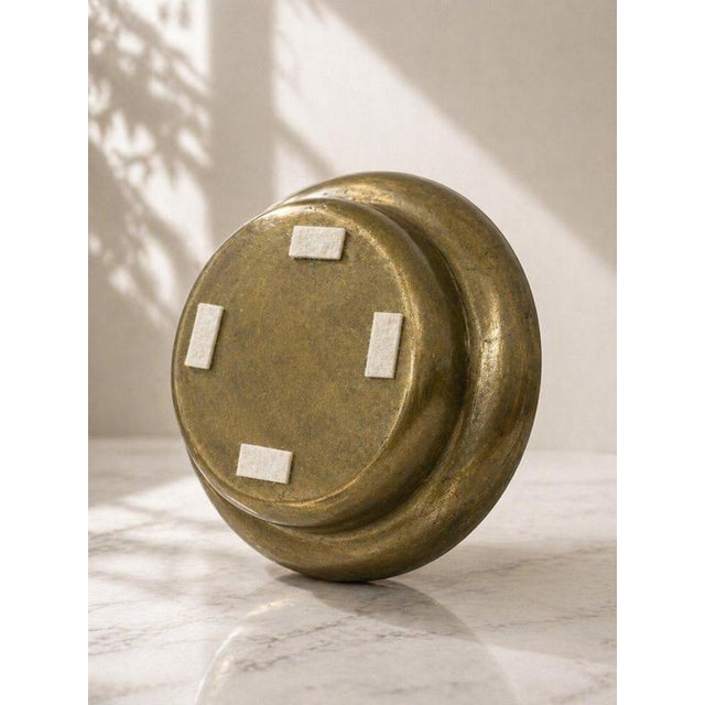 Metal Antique 18th Century Swedish Bronze Bowl with Engraved Initials For Sale - Image 7 of 9