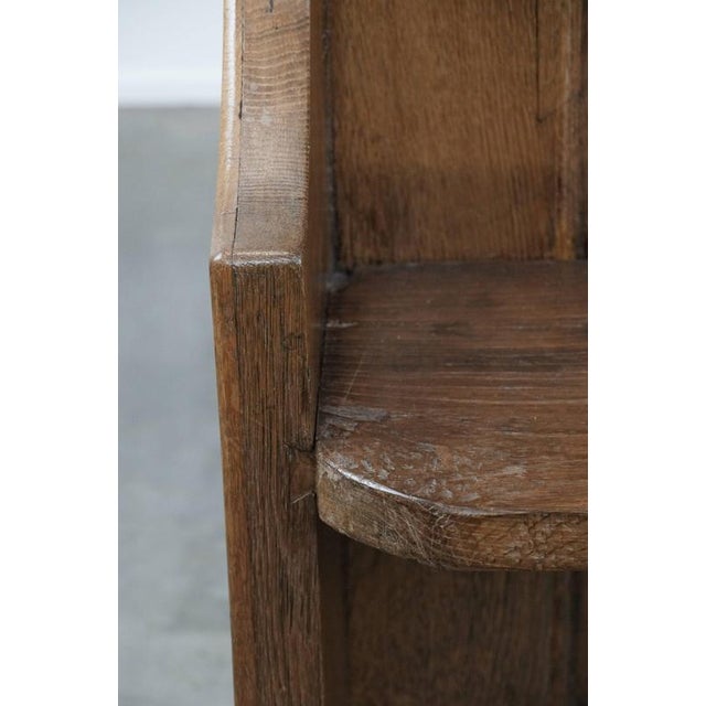 Antique Gothic Style Oak Church Pew with Carvings For Sale - Image 11 of 18