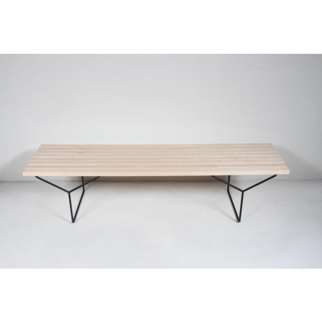 Attributed to Harry Bertoia for Knoll Birch & Black Iron Bench / Coffee Table C. 1970 For Sale - Image 18 of 18