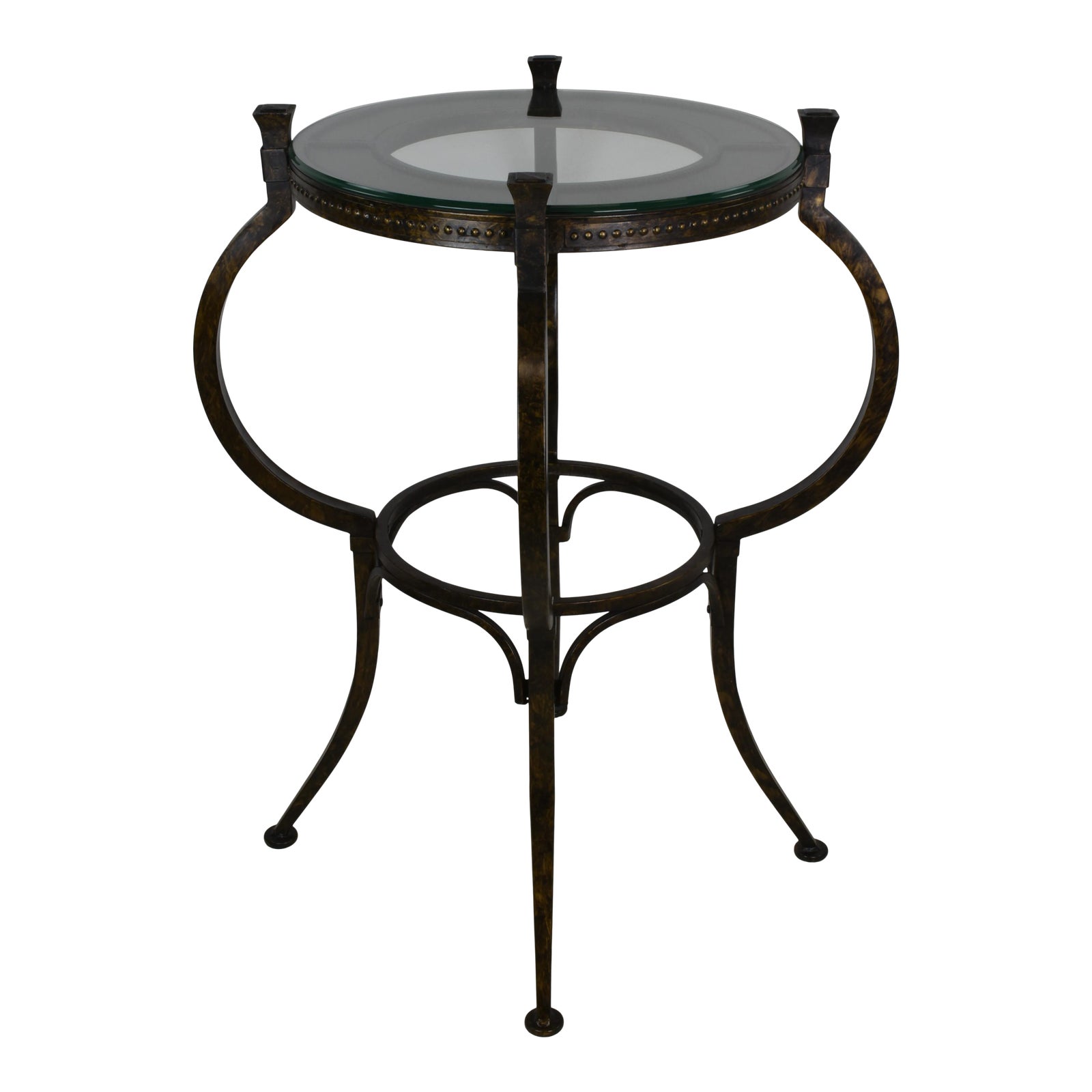 Round Metal & Glass Top Entry Table Chairish