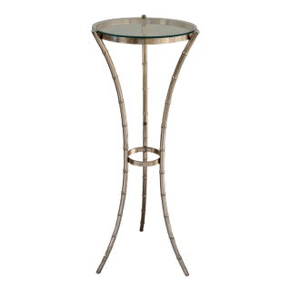 1970s Faux Bamboo Brass Plant Stand For Sale