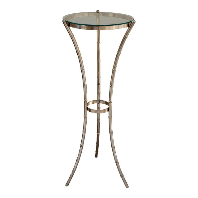 1970s Faux Bamboo Brass Plant Stand For Sale