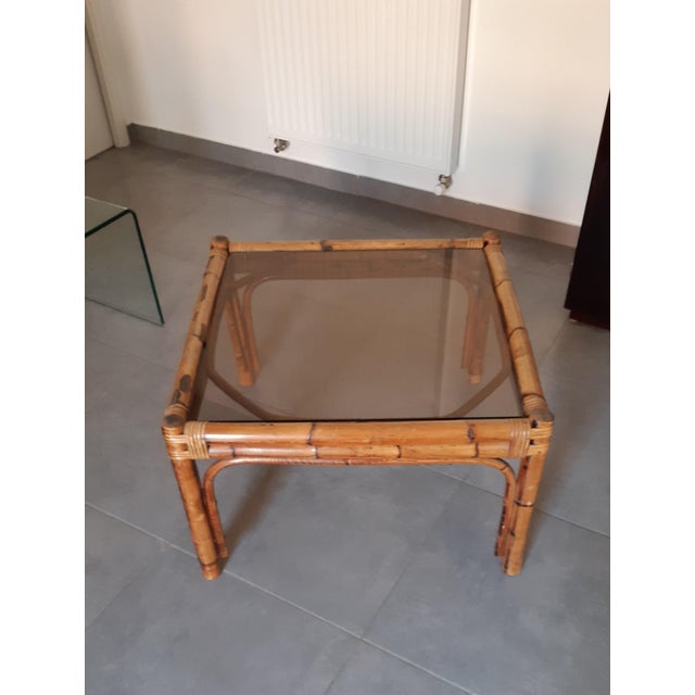 Vintage Rattan and Bamboo Coffee Table, 1960s-1970s For Sale - Image 10 of 13