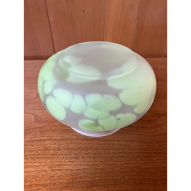 Vintage Mid-Century Pair of Hand Blown Vases - Tarnowiec Poland Semi Opaque Turquoise & Lime For Sale - Image 12 of 18