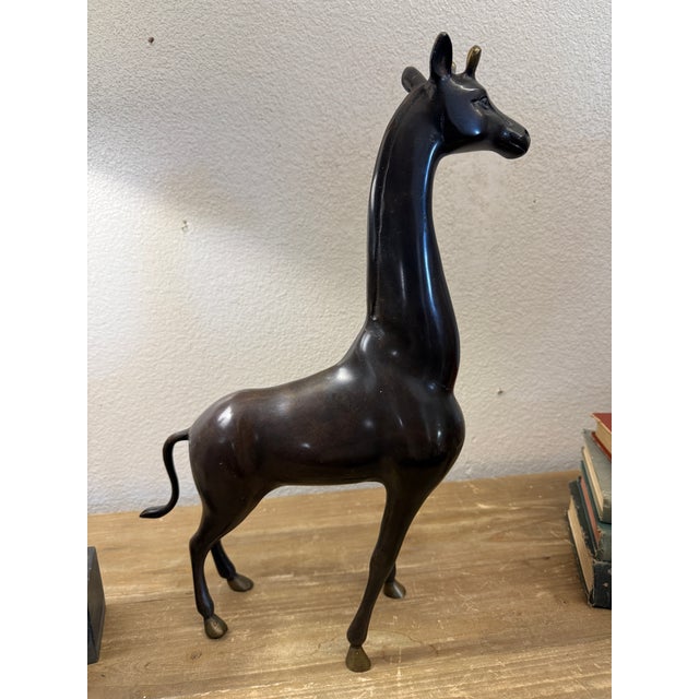 African 1950s African Bronze Giraffe For Sale - Image 3 of 6
