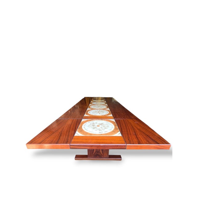 1970s Attributed Ox Art Danish Rosewood Tile Drop Leaf Dining Table For Sale - Image 10 of 11