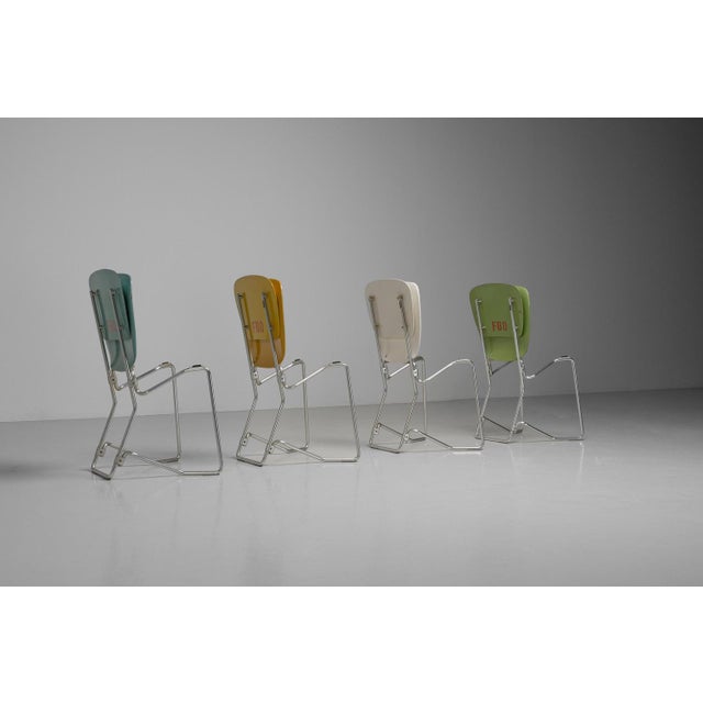 Red Aluflex Folding Chairs from Armin Wirth, Switzerland, 1951, Set of 4 For Sale - Image 8 of 16