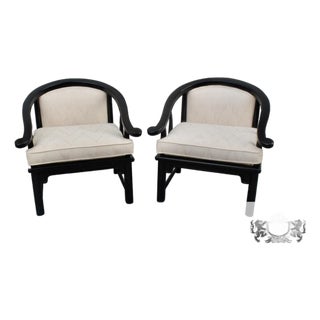 American of Martinsville Armchairs Vintage Horseshoe Ming Lounge Pair MCM For Sale