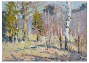 Edgars Vinters, Sunny Day, 1981, Oil on Cardboard