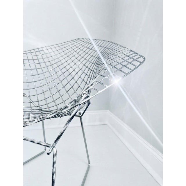 Mid-Century Modern Vintage Knoll Harry Bertoia Diamond Lounge Chair - Polished Chrome Mid-Century Modern Icon For Sale - Image 3 of 8