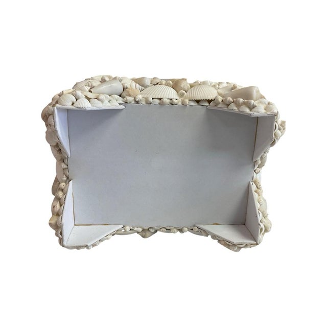 White Footed Lidded Shell Box With Decorative Cluster on Top For Sale In Austin - Image 6 of 7