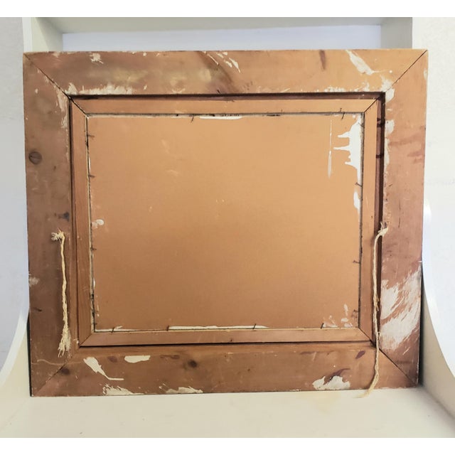 Large Vintage Southwestern Desert Oil Painting | Rustic Wooden Frame For Sale - Image 13 of 14