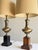 Wood 1970s Neoclassical Brass Urn Table Lamps on Wood Bases With Linen Shades - a Pair For Sale - Image 7 of 12