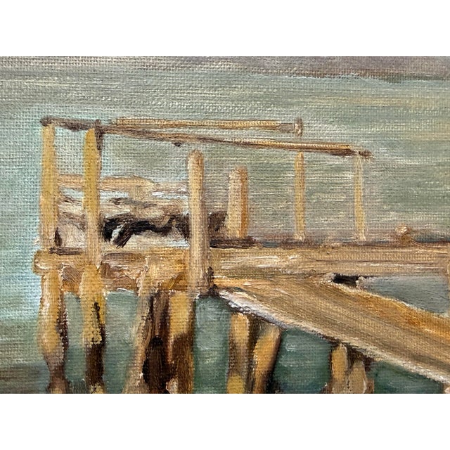 Textile F. Yayboke Turkish Coastal Seascape Signed Oil Painting, Circa 1960's For Sale - Image 7 of 12