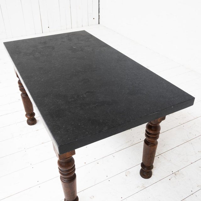 Antique French Oak and Stone Console Table, 1880 For Sale - Image 9 of 12