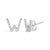 Expertly crafted to symbolize individuality and grace, this exquisite "W" initial stud earring is fashioned from radiant...