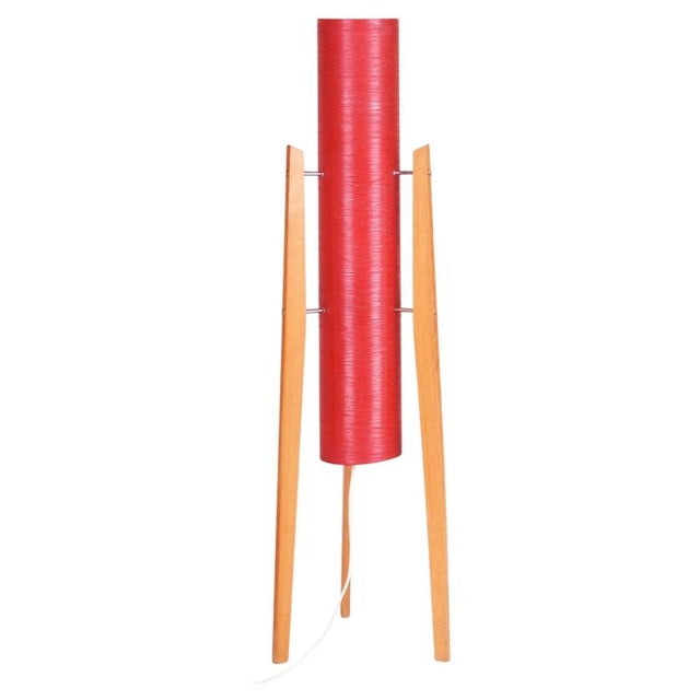 Plastic Mid-Century Modern Floor Lamp in Beech by Novoplast Sereď, Czech, 1960s For Sale - Image 7 of 7