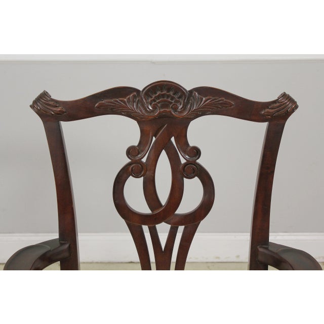 Baker Furniture Company Set of 6 Baker Chippendale Mahogany Dining Room Chairs For Sale - Image 4 of 13