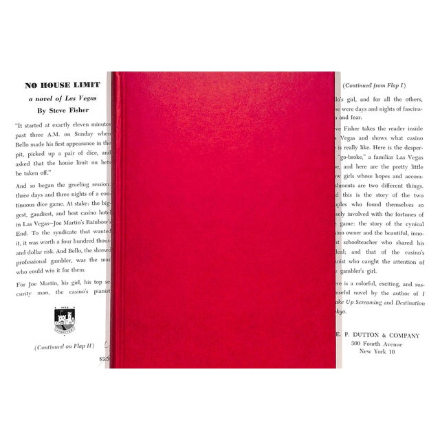 FISHER, Steve [224] pp. E.P. Dutton & Company 1958 First Edition 8 1/4" x 5 3/4" Casino owner Joe Martin faces down a...
