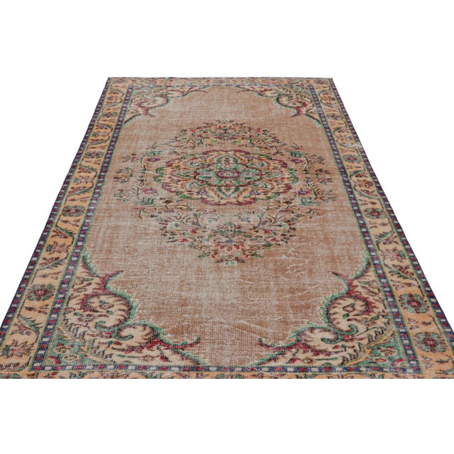 Traditional 1960s Vintage Zeki Müren European Style Rug With Geometric Patterns From Rug & Kilim For Sale - Image 3 of 7