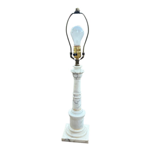 Antique Neoclassical Marble Italian Lamp For Sale