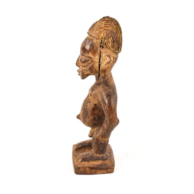 Early 20th Century Yoruba Ibeji Male Miniature Figure 10 Inch Nigeria For Sale - Image 4 of 7