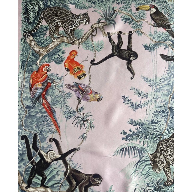 Contemporary Hermès Pink Silk Scarf Équateur 1988 Robert Dallet For Sale - Image 3 of 9