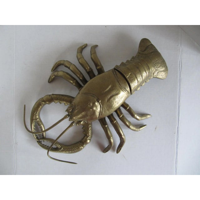 Large Vintage Brass Lobster For Sale - Image 4 of 4