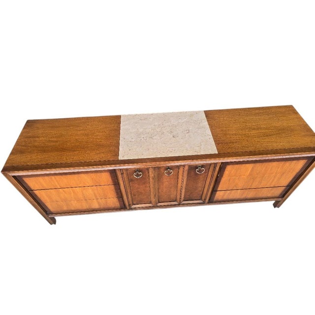 Mid 20th Century Vintage Witz Mid-Century Modern Walnut Triple Dresser by Witz Furniture For Sale - Image 5 of 11