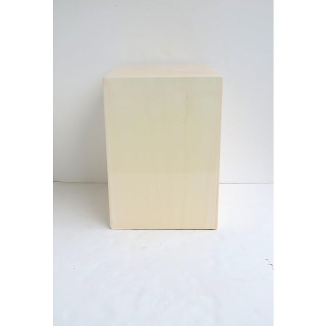 Pedestal Side Table Marble Look For Sale - Image 9 of 12