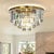 2020s Aloadecor 8-Lights Modern Antique Gold 4-Tier Round Fringe Crystal Flush Mount Ceiling Light For Sale - Image 5 of 8