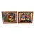 Vintage Haitian Folk Art Market Scene Oil on Canvas Painting by Michael, Wood Framed For Sale