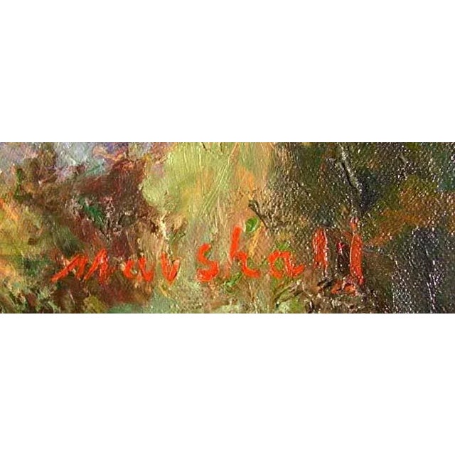 Impressionist Contemporary Original Landscape Oil Painting Signed Marshall, Framed For Sale - Image 3 of 5