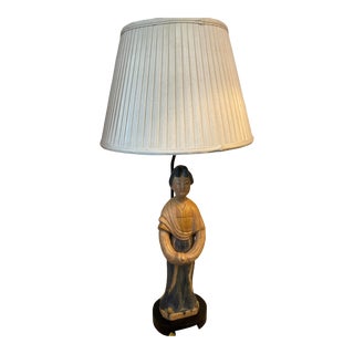 Vintage Frederick Cooper Asian Statue Lamp For Sale