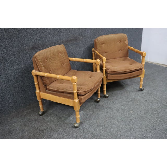 Mid-Century Modern Mid Century Bamboo Club Chairs/Pair For Sale - Image 3 of 9